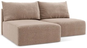 Светлокафяв разтегателен ъглов диван с място за съхранение (ляв ъгъл) Kalena – Makamii