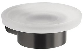 Gedy - стенна поставка за сапун PIRENEI, млечно стъкло/металиково сива