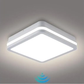 Brilagi - LED външно осветително тяло с сензор BENE LED/24W/230V 26x26 см бяло IP54