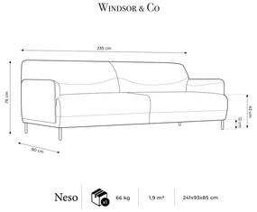 Тюркоазен диван , 235 см Neso - Windsor &amp; Co Sofas