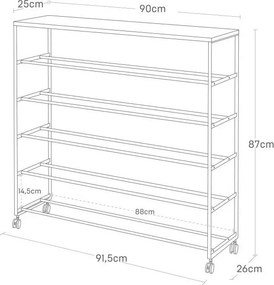 Черен метален стелаж за обувки 90,5x87x26 cm Tower – YAMAZAKI