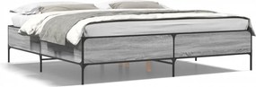 3279785 vidaXL Рамка за легло, сив сонома, 180x200 см, инженерно дърво и метал