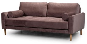 Двуместен диван Midcentury в ръждиво розово кадифе, 180/93/66 см
