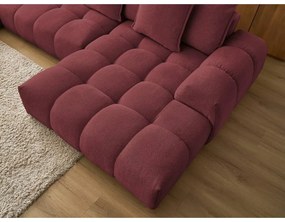 Бордо шенилов сгъваем/с място за съхранение ъглов диван (ляв ъгъл/U форма) Everest – Bobochic Paris