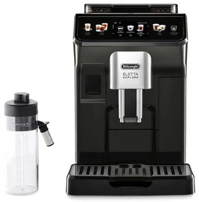 Кафеавтомат DeLonghi Eletta Explore ECAM450.65.G, 1450W, 19 bar, 1.8l, Wi-Fi, Сензорен TFT дисплей, LatteCrema hot/cool, Twin Shot, To-Go, +Мляно кафе, Черен/сив