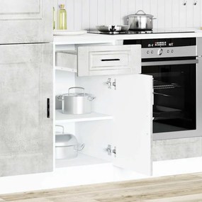 853951 vidaXL Кухненски шкаф Porto, бетонно сив, инженерно дърво