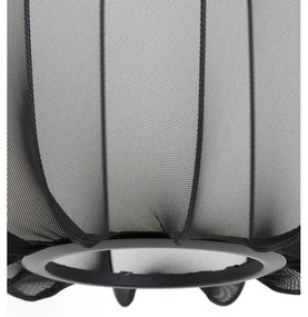 Черно висящо осветително тяло с текстилен абажур ø 40 cm Plumeria – Light &amp; Living