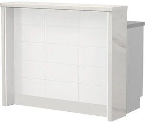 Островна кухненска пейка Hudson-Length: 120 cm.-White-White Marble