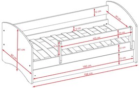 Детско легло Babydreams Cartoon-Roz-180 x 80-Formula