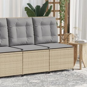 368976 vidaXL Накланящ се градински диван с възглавници, бежов полиратан