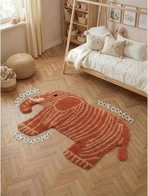 Теракотен памучен детски килим подходящ за пране/ръчно изработен 75x120 cm Snuggle Elodie – Hanse Home