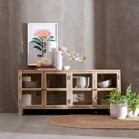 Витрина от масивно манго в естествен цвят 160x71 cm – Ixia