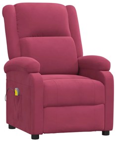 342415 vidaXL Масажен стол, виненочервен, кадифе