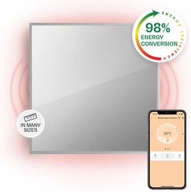 Klarstein La Palma 500 smart, отоплител, 2 in 1, Инфрачервен, 60x60cm, 500W, Огледална предна част