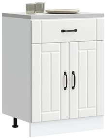 853727 vidaXL Кухненски шкаф Lucca Бяла инженерна дървесина