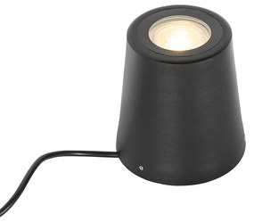 Модерен градински прожектор черен кръгъл IP65 - Lennard