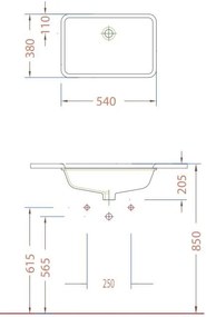 Умивалник Serel Rect II