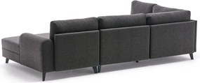 Антрацитен ъглов разтегателен диван (U-образен) Belen - Balcab Home