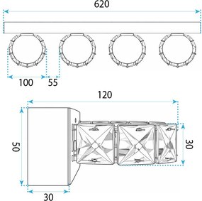 Аплик LED APP1940-4W CHROME
