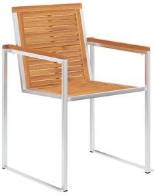 46495 vidaXL Градински столове 2 бр акация масив и неръждаема стомана