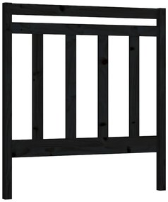817769 vidaXL Горна табла за легло, черна, 81x4x100 см, бор масив