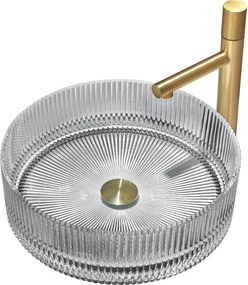 Mexen Eiva стъклена мивка за плот 39 х 39 см, сива - 24163966