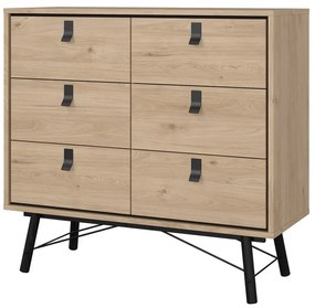 Нисък скрин с дъбов декор в естествен цвят 102x99 cm Ry - Tvilum