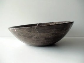 Мивка за баня ICL 4014, монтаж върху плот, камък, кафяв, 40x40x14см