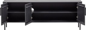 Матово черна маса за телевизор от масивен бор 154x56x44 cm Gunnar – WOOOD