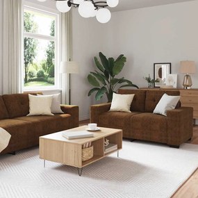 3324719 vidaXL Диван 2 pcs Кафяво 221 x 78 x 80 см. Изкуствена кожа