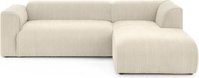 Бежов ъглов диван от рипсено кадифе (десен ъгъл) Merid – Ropez