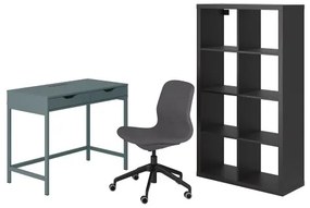 ALEX/LANGFJALL/KALLAX комбинация - бюро с шкафове и въртящ се стол 094.367.57