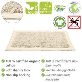 Кремава текстилна постелка за баня 60x90 cm Sidyma - Wenko