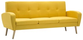 246992 vidaXL 3-местен диван, текстил, жълт