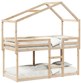 3282039 vidaXL Двуетажно легло без матрак 90x200 cm масивна дървесина бор