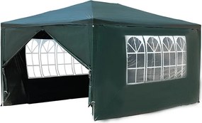 Градинска беседка, парти шатра 3 x 4 м със стени и прозорци Сив