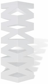 242468 vidaXL Квадратна стоманена стойка за чадъри, бастуни, 48,5 см, бяла