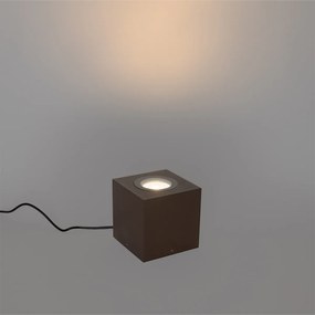 Индустриален градински прожектор ръждясал кафяв квадратен IP65 AR111 - Lennard