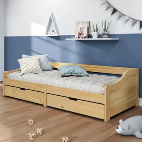 3185209 vidaXL Дневно легло с 2 чекмеджета IRUN 90x200 см бор масив