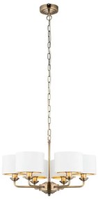 Endon 98936 - Пендел HIGHCLERE 6xE14/28W/230V бял/месинг