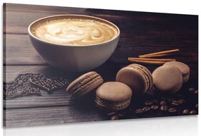 Картина на платно – Кафе с шоколадови макарони