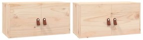 818366 vidaXL Стенни шкафове, 2 бр, 60x30x30 см, бор масив
