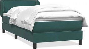 3317466 vidaXL Боксспринг легло с матрак, тъмнозелено, 80x220 см, кадифе