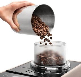 Еспресо машина DeLonghi Rivelia Sand Beige EXAM440.55.BG, 1450W, 19 bar, 1.4l, Тъчскрийн TFT, Twin Shot, Bean Adapt, LatteCrema Hot, 17 напитки, Бежов