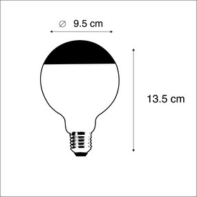 Комплект от 5 димируеми LED филаментни крушки E27 G95 черни 550lm 2700K
