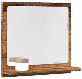 856187 vidaXL Огледален шкаф за баня от старо дърво 40x11x37 cm