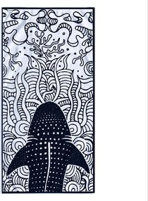Тъмносиня плажна кърпа 90x180 cm Shark - DecoKing