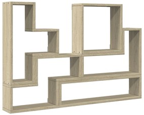 840802 vidaXL Стенен рафт, дъб сонома, 96x12x64 см, инженерно дърво