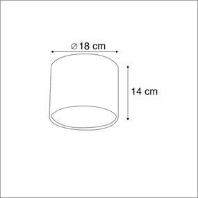 Текстилен абажур светлокафяв кръгъл 18/18/14