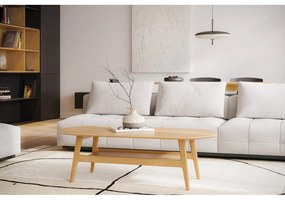 Масичка за кафе от декор от дъб в естествен цвят 60x130 cm Curved – Woodman